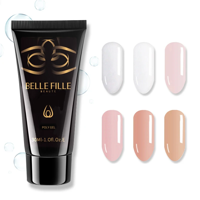 BELLE FILLE продлить УФ гель для ногтей поли Акрил лака прозрачно Белый Розовый цвет