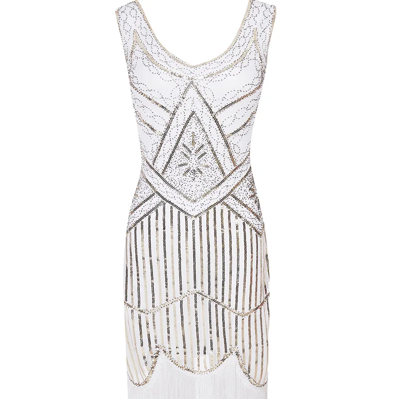 Женское вечернее платье Robe Femme S 1920 S Great Gatsby Flapper Sequin Fringe Midi платье Vestido летнее арт-деко Ретро новое платье