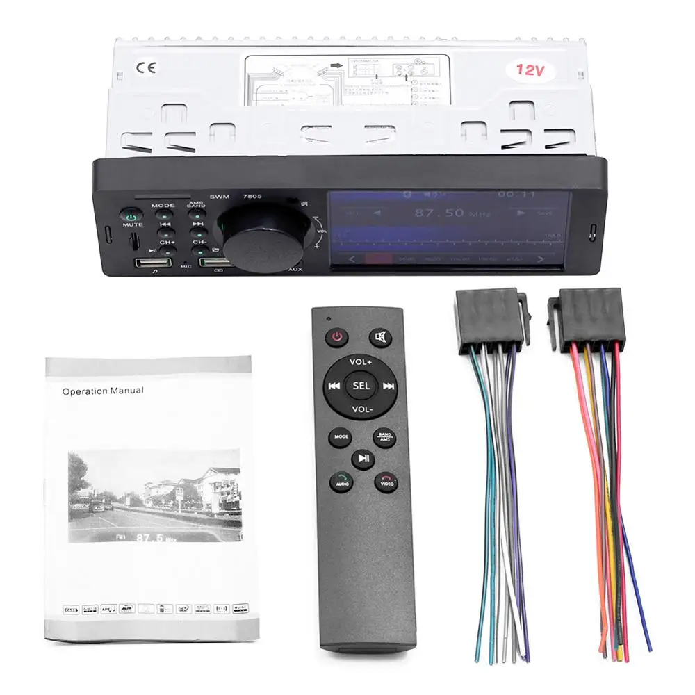 Car Radio Only Авторадио 1 din автомагнитолы 4,1 дюймов сенсорный экран авто стерео Мультимедийный MP5 плеер Bluetooth Камера просмотра рулевое колесо управление - Цвет: Car Radio Only