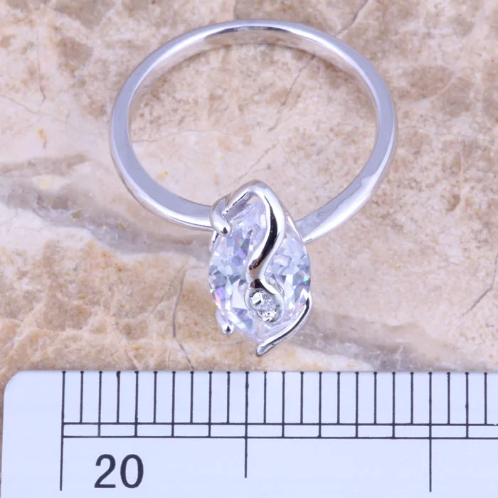 Кольцо с гальваническим покрытием из белого циркона Размер 5 / 6 7 8 9 R1539 | Украшения