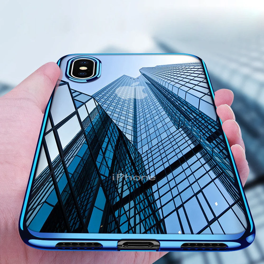 MAYROUND Гибридный прозрачный чехол для iPhone X 10 8 7 6S Plus блестящий ультра тонкий