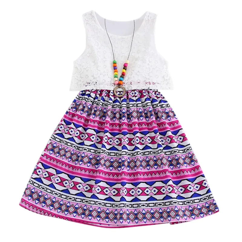 2018 Summer Fashion Girl Dress Children Floral Vest Dresses Bohemian Style Kid Beach Clothing 2-15Y L1 | Детская одежда и обувь
