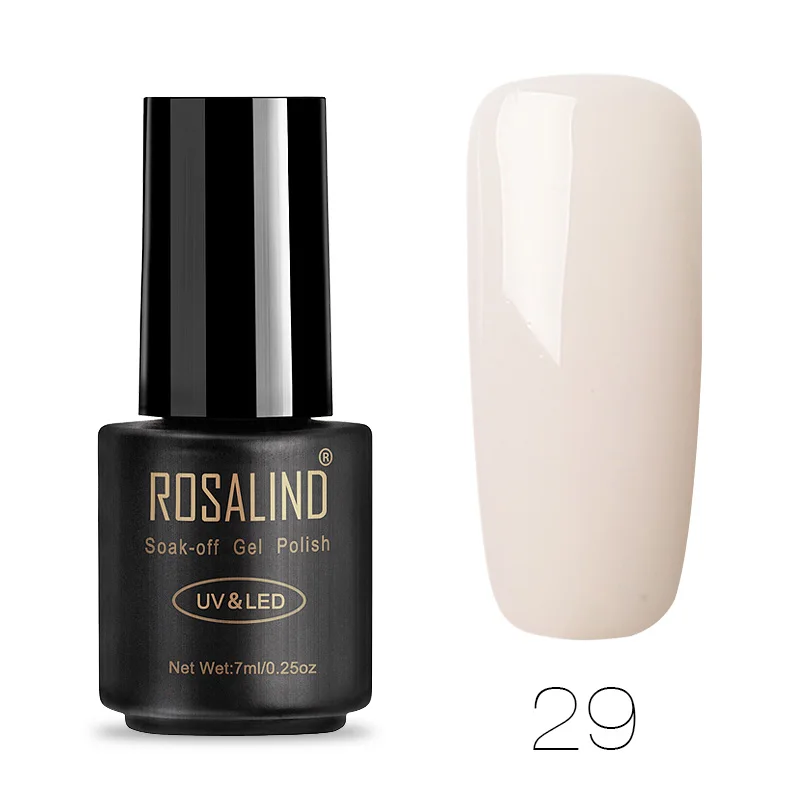 29 ROSALIND Гель-лак для ногтей 7 мл чистый цвет УФ-гель для ногтей полуперманентный Vernis замочить от ногтей маникюр верхнее покрытие Гель-лак - Цвет: 29