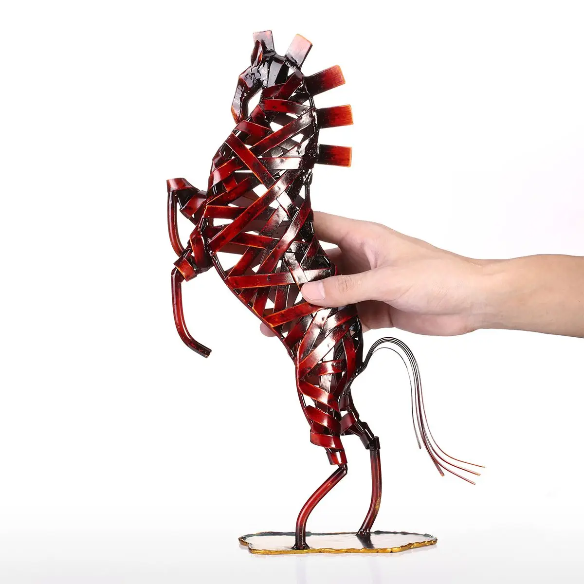 Металлическая плетеная лошадь Tooarts железная скульптура для украшения дома