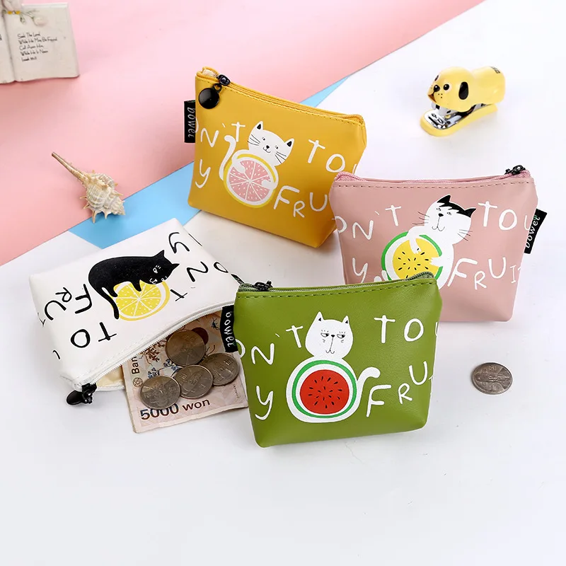 16 шт./лот Симпатичные Фрукты портмоне кошка/Сумка для ключей/отделение монет