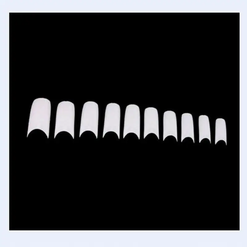 

Fast ship 500/pack DIY french acrylic nail tips white false nails shield sticker as manicure beauty nail art salon tool drop