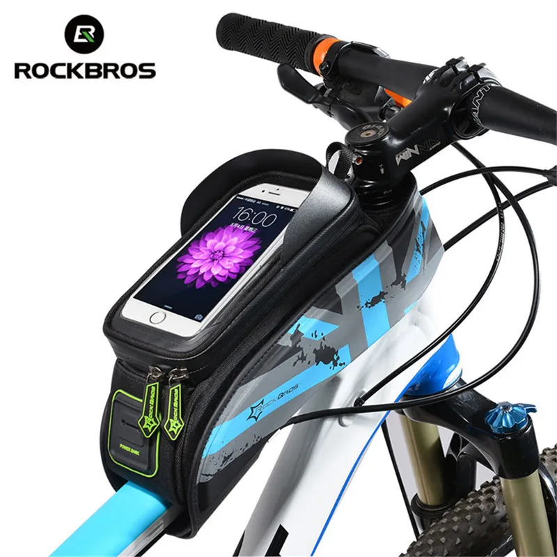 ROCKBROS MTB дорожные велосипедные сумки непромокаемые с сенсорным экраном и передней