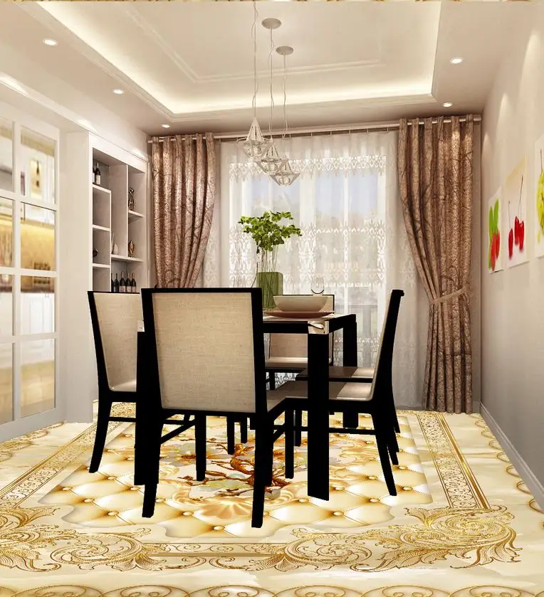 3d Пол Мраморная Роза кружево 3D ПВХ самоклеящиеся обои живопись обои|painting wallpaper|3d