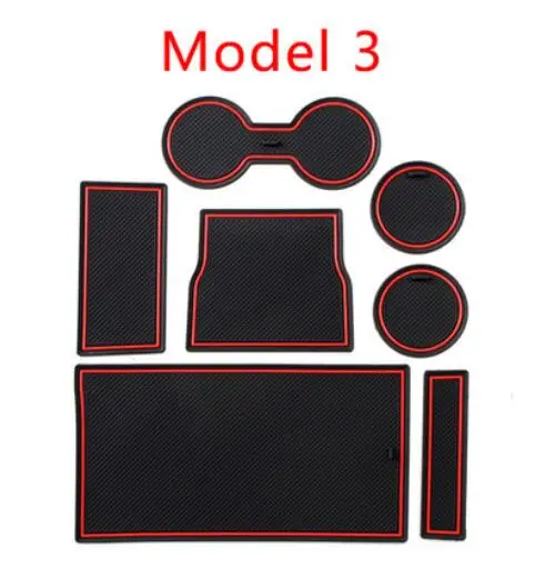 Автомобильные нескользящие накладки на дверные ворота 7 шт. подстаканники для Tesla