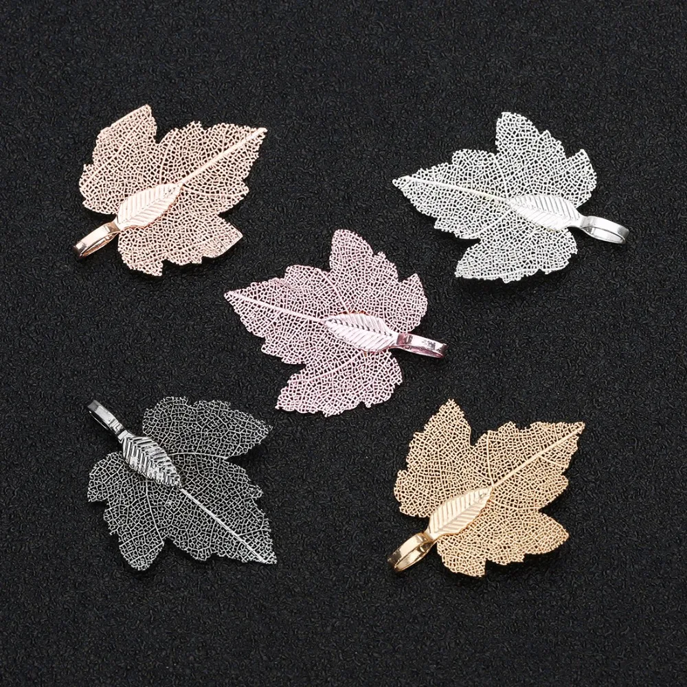 LOULEUR 2 шт. медные Подвески в виде кленового листа подвески соединители