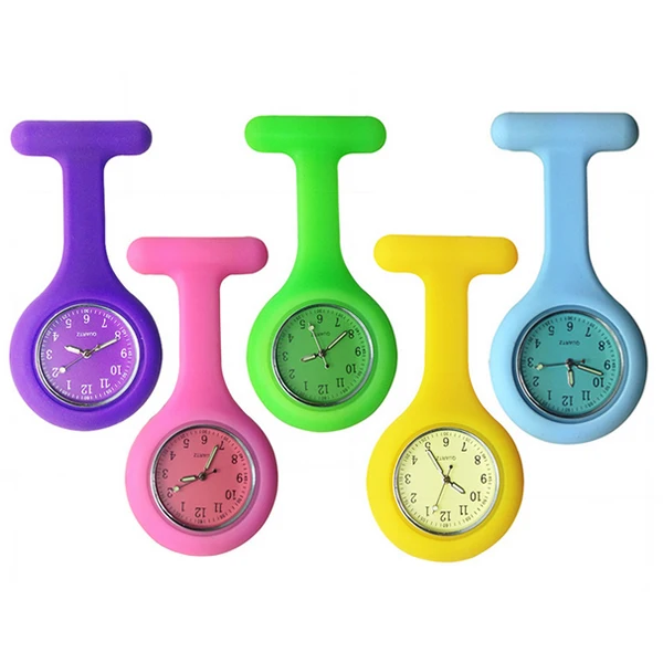 Free Shipping High Quality Nurse Watches Brand New Silicone Pocket Fob Brooch Nurses Watch Tunic Batteries Medical Quartz Watch medical pocket watches quartz nurse fob watch pendant silicone pocket fob brooch lapel watch with clip gift present dropshipping