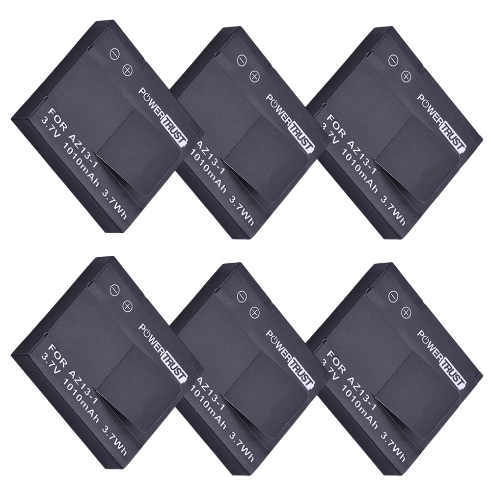 

PowerTrust 6Pcs 1010mAh AZ13-1 AZ13 Rechargeable Battery For xiaomi yi 1 Action Camera Xiaomi YI AZ13 1 batteries