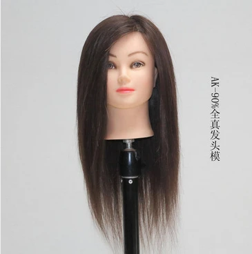 

New Arrival Female Real Hair Training Head For Hairdressing Training Practice Model Head Made In China