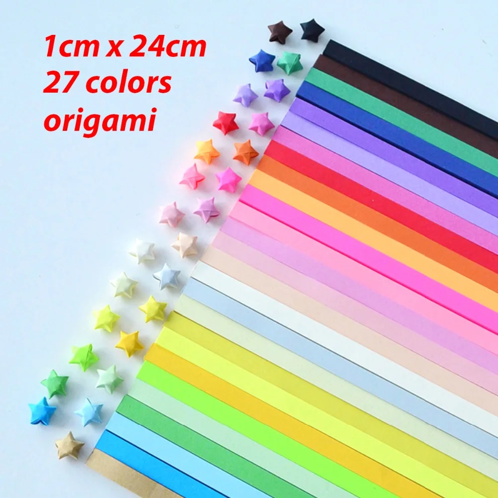 

(2430pieces /lot) 27 colors origami paper strips for handmade lucky star