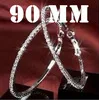 90MM 30-90 мм смешанный австрийский кристалл камень 925 пробы серебряный обод Кольцо Ювелирные серьги в подарок для женщин девушек Модная бижутерия - Окраска металла: 90MM