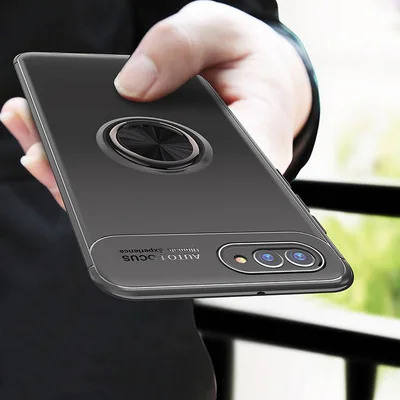 Чехол для Huawei Honor 10 роскошный мягкий силиконовый с подставкой и кольцом