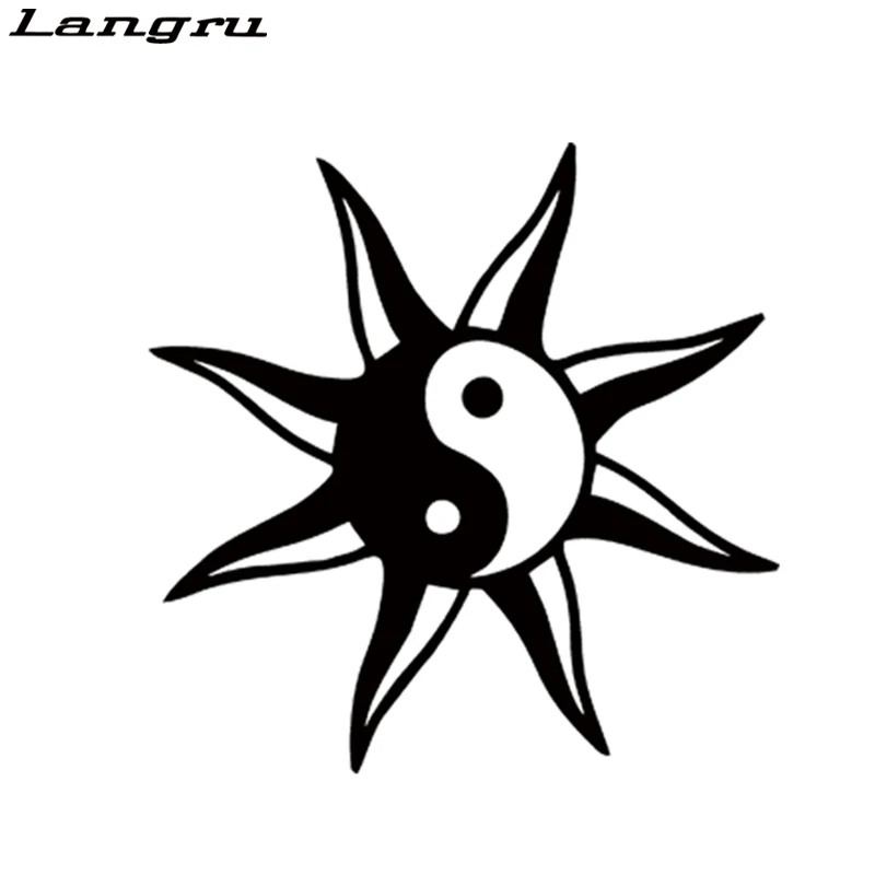 Langru Sun Yin Yang виниловые графические наклейки мир хиппи для бампера автомобильные
