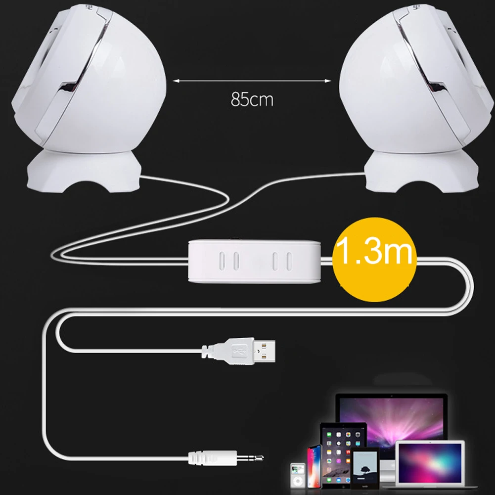 2 шт. портативный динамик Настольный Ноутбук компьютер проводной USB питание аудио