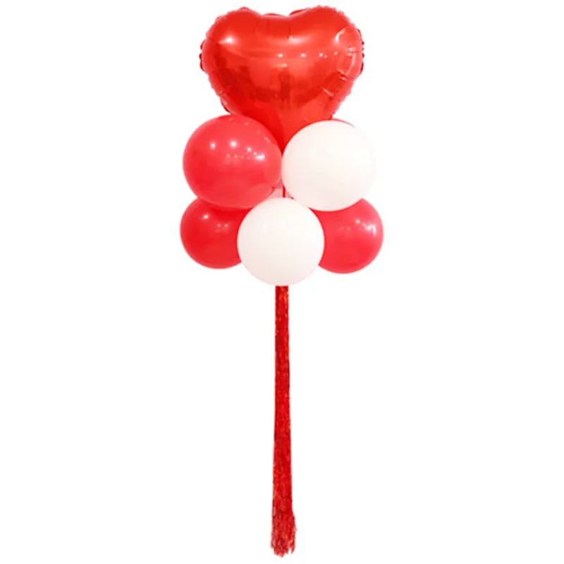 red Kuchang 1 комплект 18 дюймов розовый шар в форме сердца с фольгой кисточкой воздушные шары День Святого Валентина Свадебный декор для вечеринки в честь Дня Рождения - Цвет: red