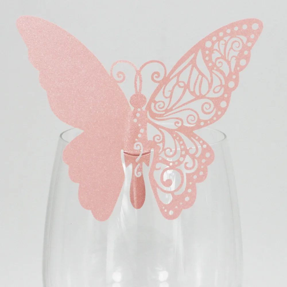 50 шт./лот Лазерная резка бабочки бумажная карта/карточка сопровождения/карта