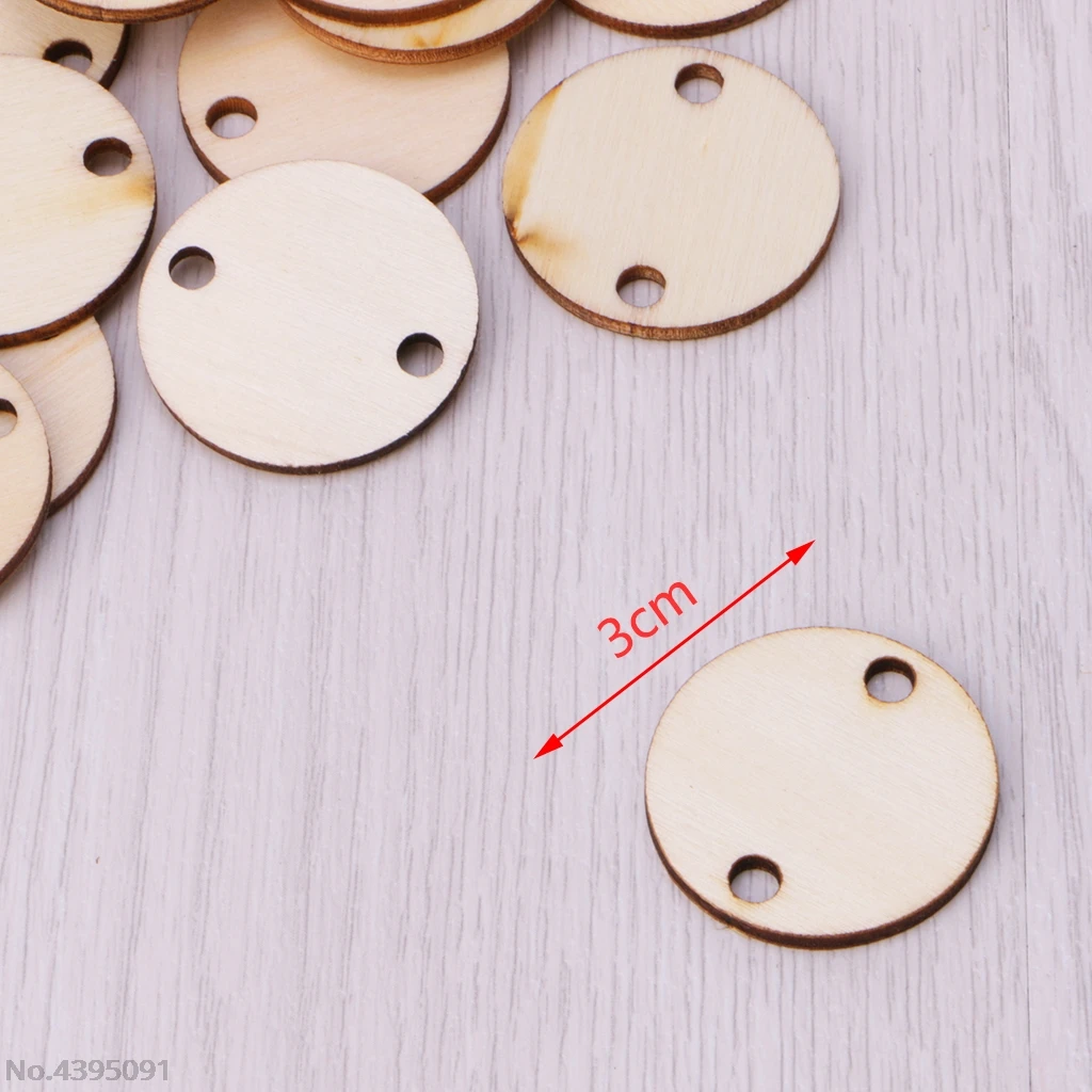 50 шт. деревянные круглые диски кусочки металлическое кольцо для DIY День рождения доска календарь ремесло