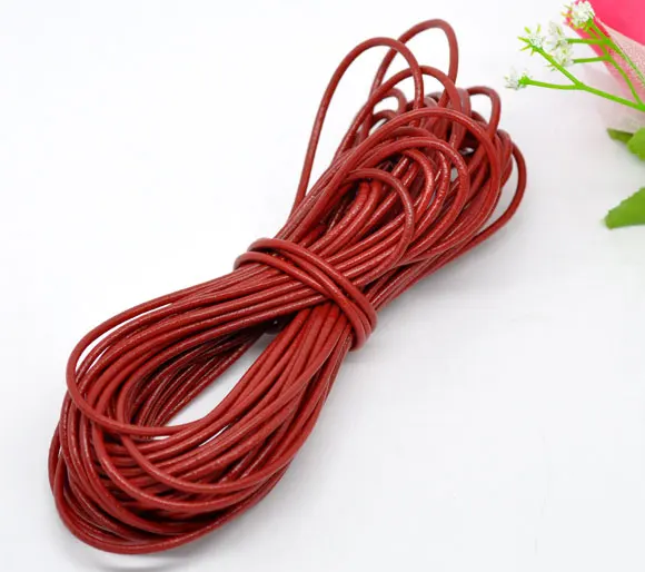 DoreenBeads Натуральная кожа ювелирные изделия Веревка красный 2 мм (1/8 &quot) 1 м Горячая
