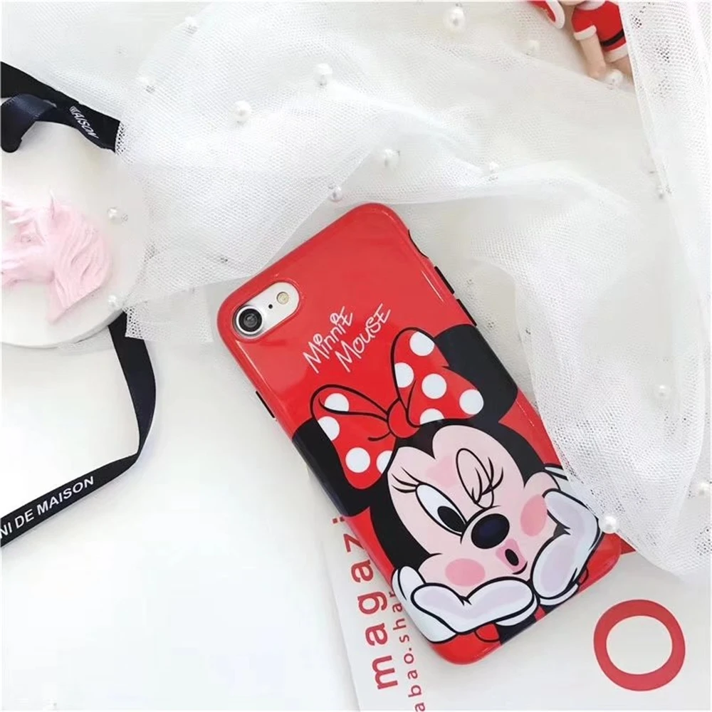 Case For Iphone 8 Cute Mickey Minnie Mouse Pattern Couples Phone Cases IPhone Plus IMD Soft TPU Glossy Back Covers Fundas |
