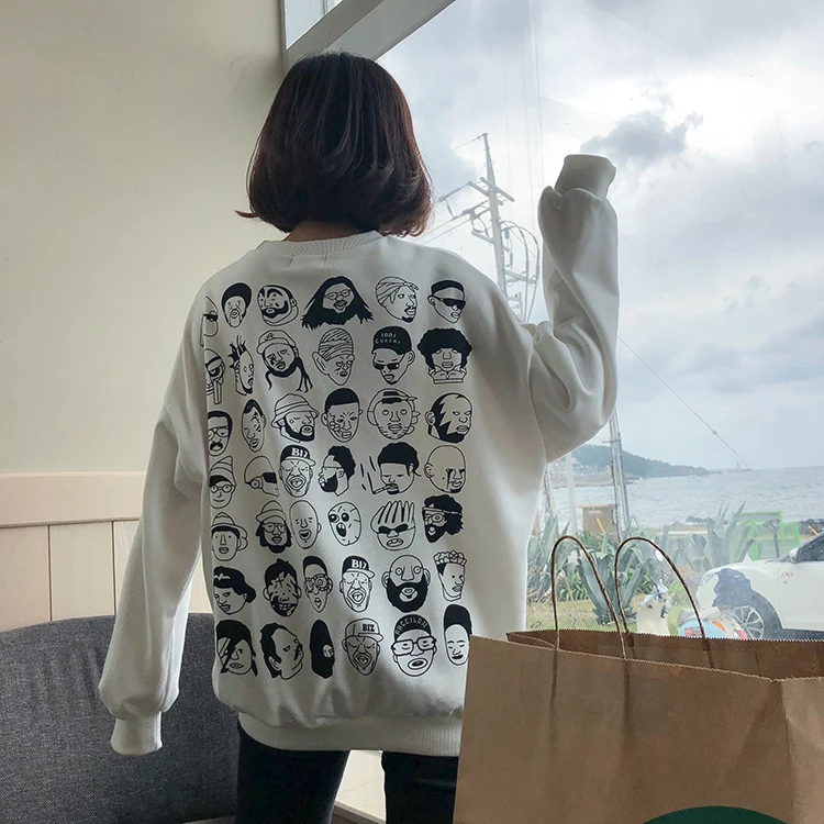 Худи BTS осень 2019 зима harajuku Толстовка Женская корейская мода личности ретро