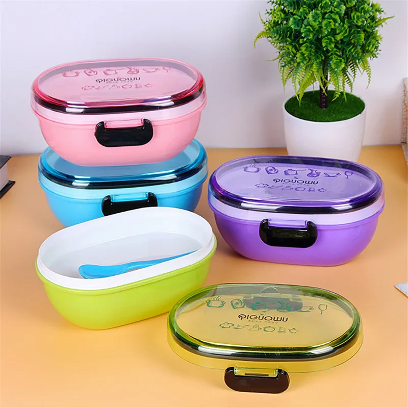 Двойной пластиковый детский ланч бокс для гамбургеров и бенто контейнер еды