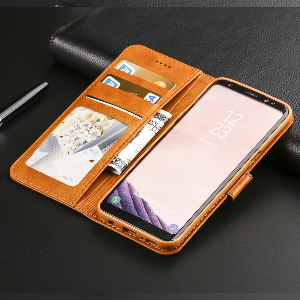 Роскошный кожаный чехол с откидывающейся крышкой для samsung Galaxy S8 S8 плюс противоударный чехол для бумажника для Galaxy S8 держатель для карт для samsung S8