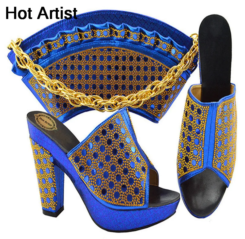 

Latest Summer Style Fashion Pumps Shoes And Bag For Party New Italian High Heels 9.5CM Shoes And Bag To Match Set For Party