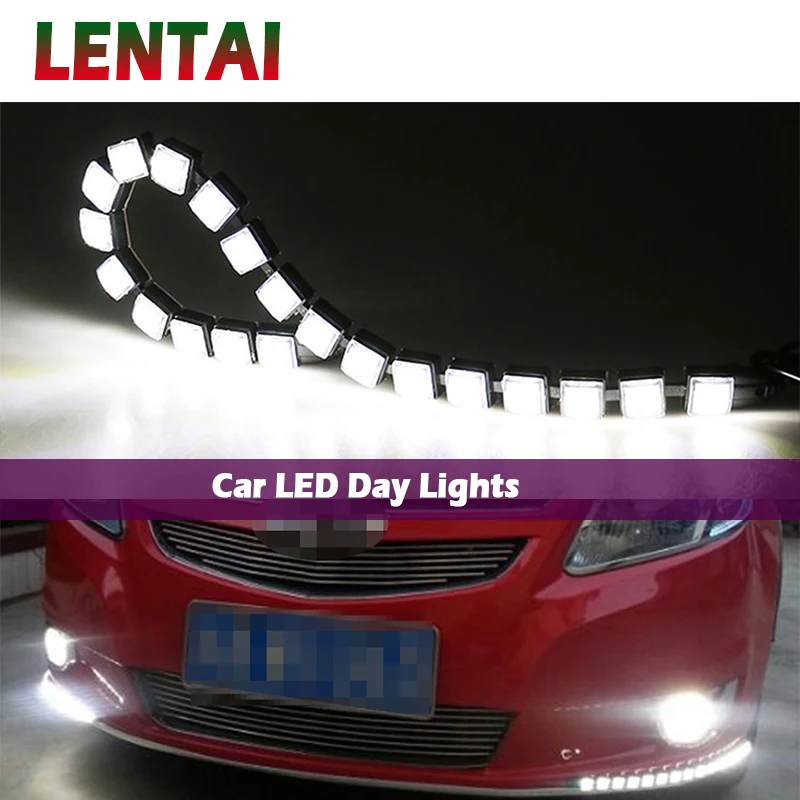 LENTAI 1 комплект Авто дневные ходовые огни Противотуманные фары лампы автомобилей