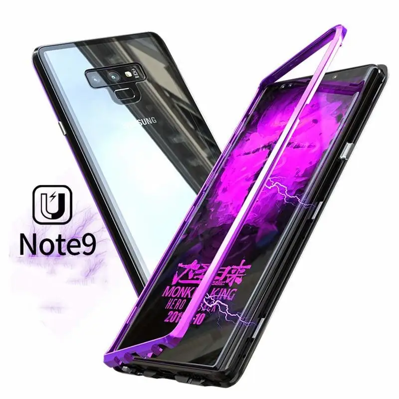 Aojun ультра Магнитный адсорбционный чехол для телефона samsung Galaxy Note 9 металлический