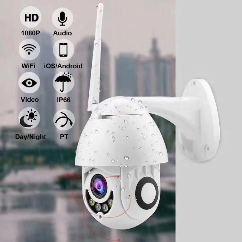 Наружная беспроводная IP камера безопасности 360 градусов 2MP 1080P HD 5DB двухстороннее