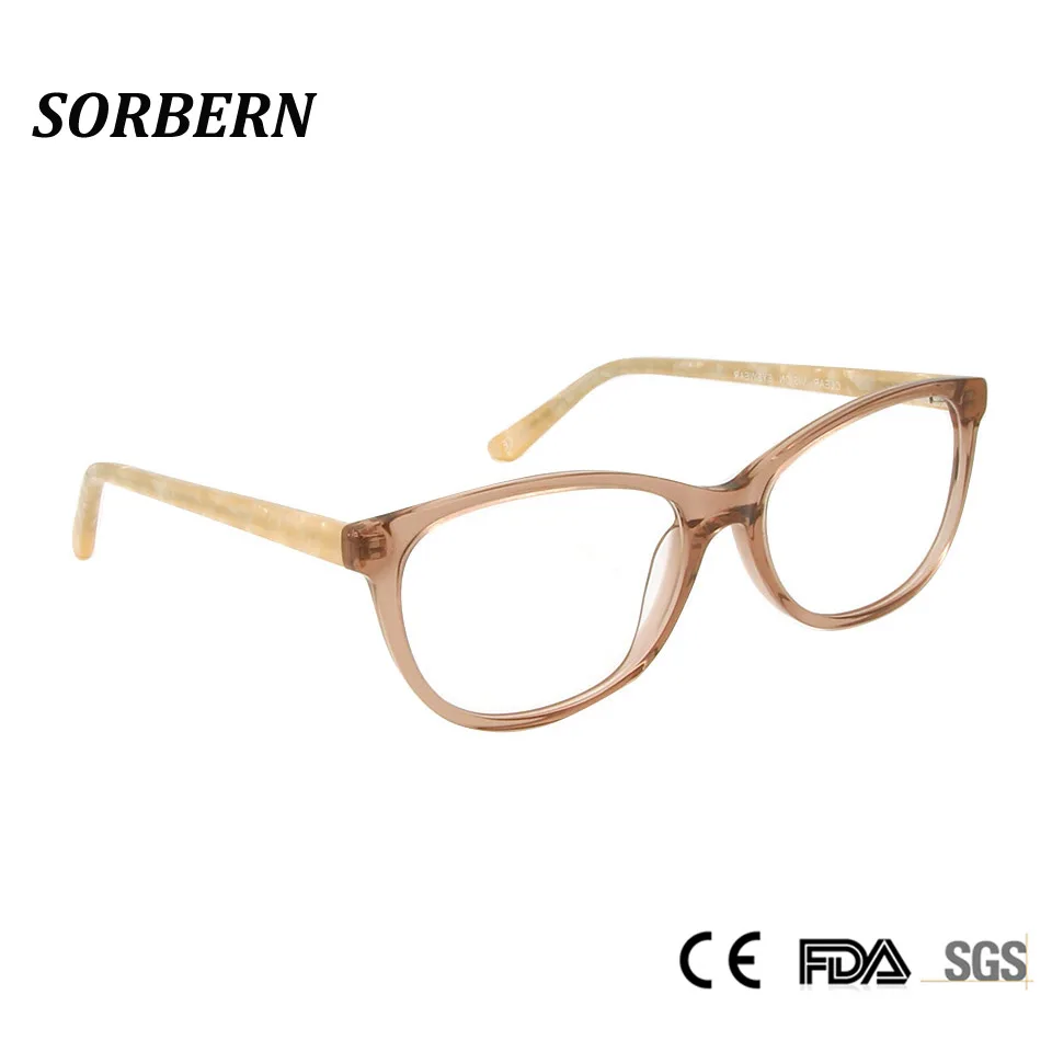 

SORBERN Women Glasses Frames Fashion Design Sexy Cat Eye Eyewear Ladies Acetate Eyeglasses Brand Spectacles Optical Frames
