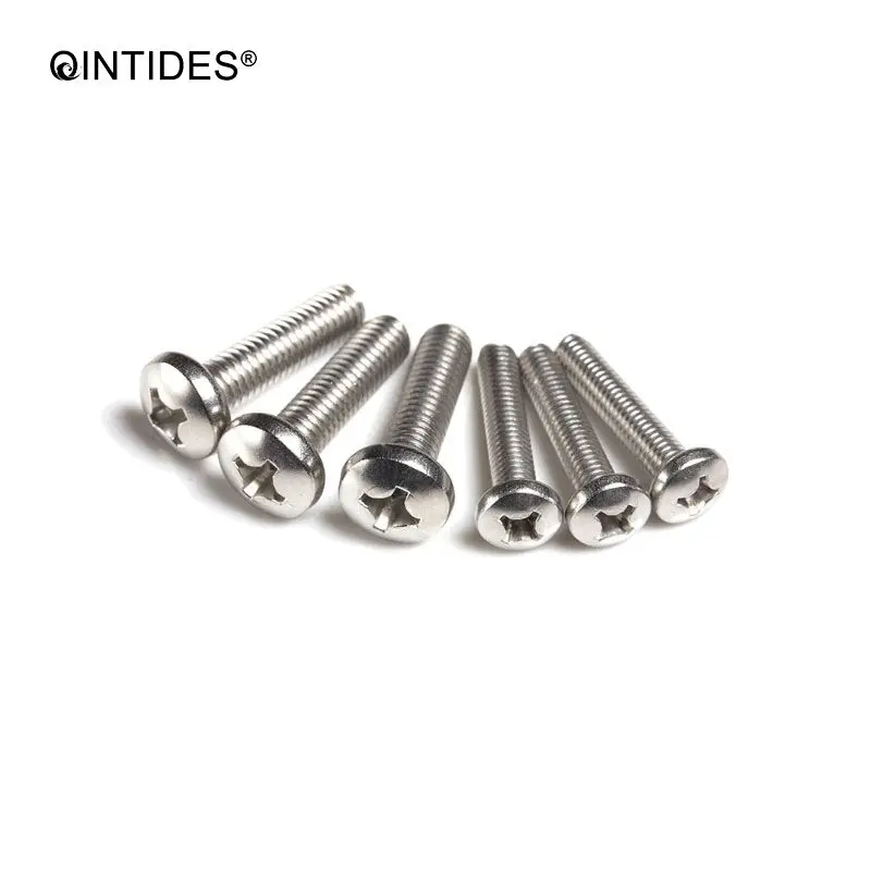 QINTIDES M1 M1.2 M1.4 M1.6 Cross recessed pan head screws 304 stainless steel round head screw machine screw