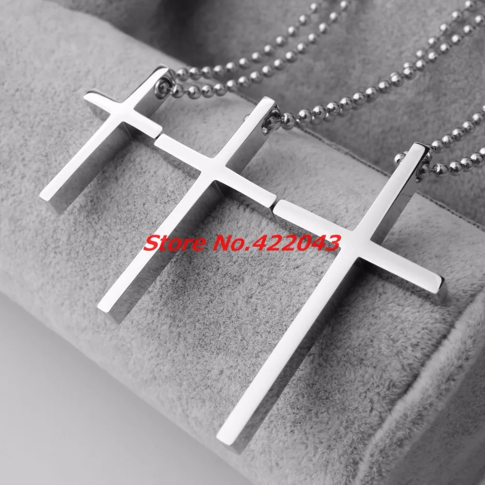 Ожерелье из нержавеющей стали с кулоном крестом для мужчин и женщин цепочка
