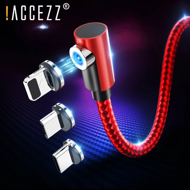 ! ACCEZZ USB Магнитный зарядный кабель освещение для iPhone XS MAX XR Micro Type C Xiaomi Samsung S9 S8
