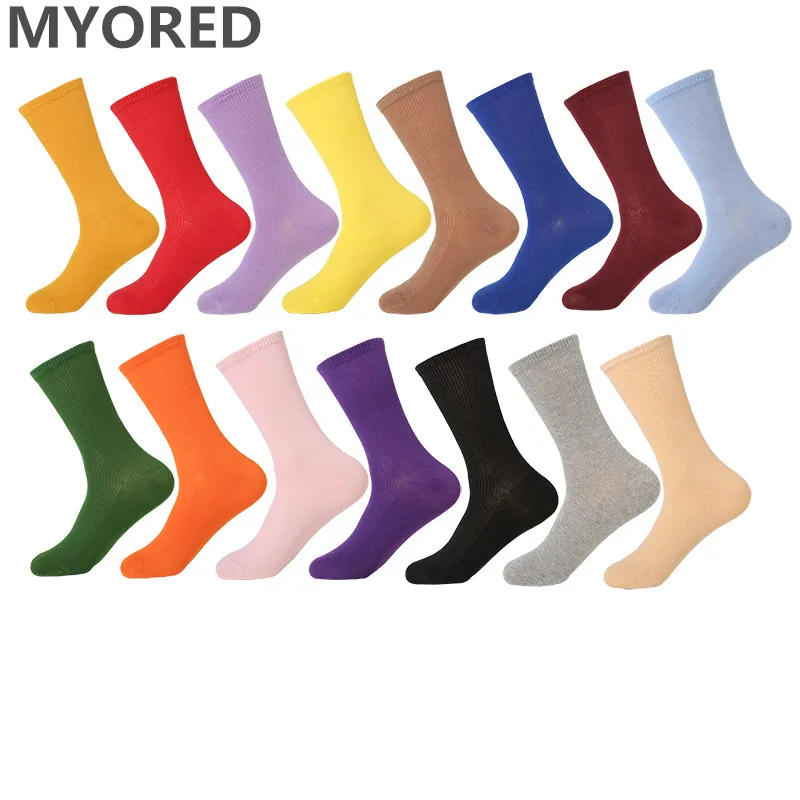 MYORED 15 пар/лот женские носки яркие цвета короткие забавные каваи милые для девушек