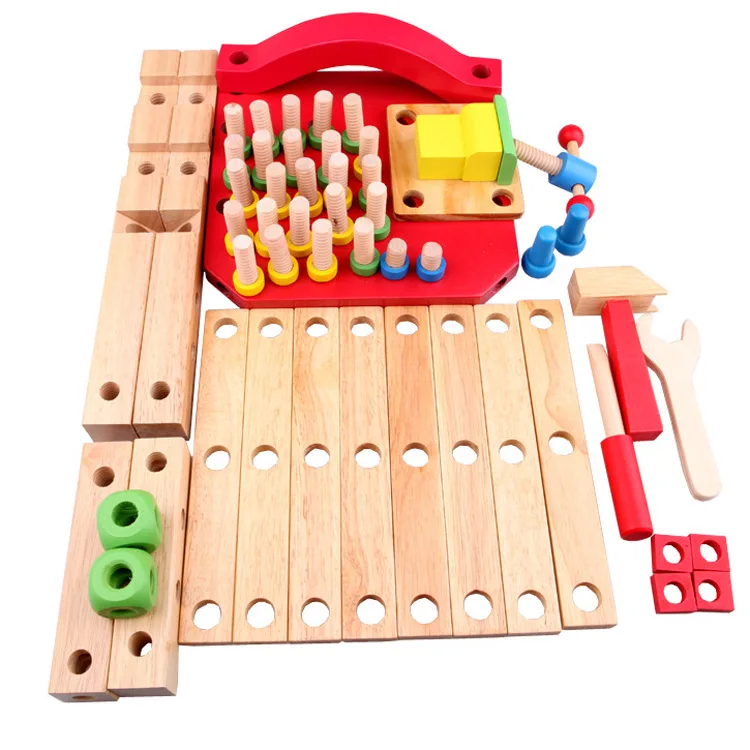 Wooden Assembled Chair Children Multi-function Screwing Blocks Variety Tool Intelligence DIY Building Toys For Kids Gift | Игрушки и