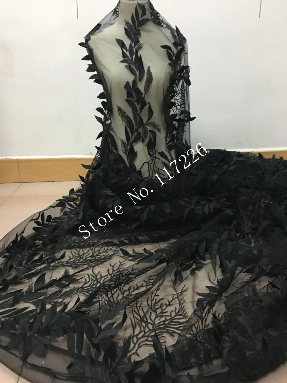 Африканская вышитая кружевная ткань с красивыми цветами для вечернего платья