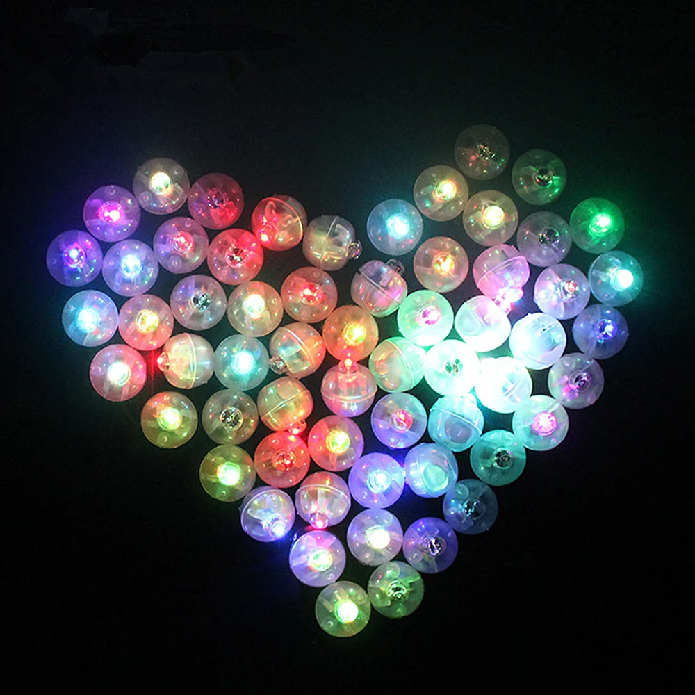 100 шт. круглая мини светодиодная RGB светящаяся лампа помещенная в бумажный фонарь