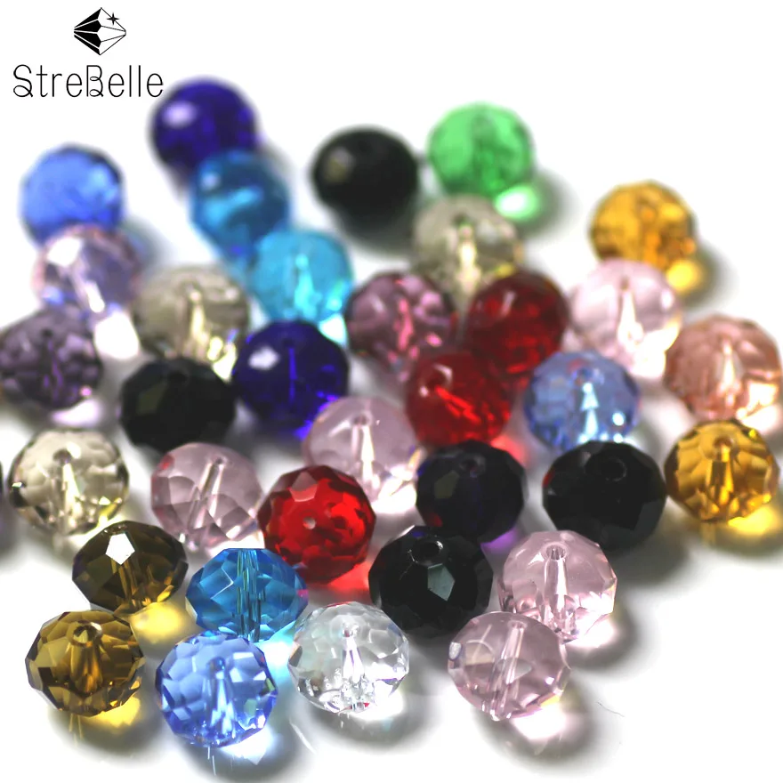 

Glass Rondelle Beads 8x10mm 100PCS/LOT Wholesale Mixed Colors DIY Beads for Bracelet Making