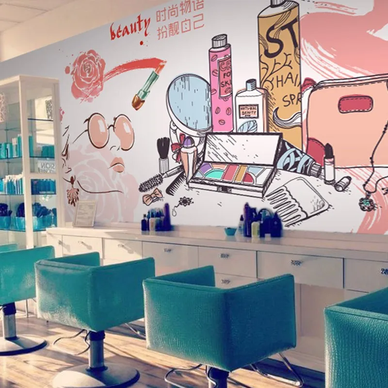 Фотообои модные маникюрные росписи 3D ручная роспись акварель салон красоты