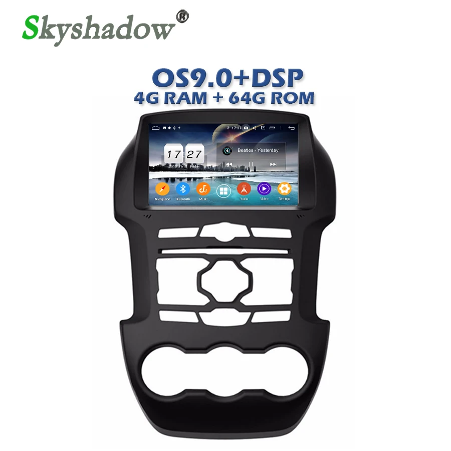 DSP ips Android 9 0 8 Core + 4G 64G Автомобильный dvd-плеер gps карта RDS радио wifi Bluetooth 4 для Ford Ranger 2011