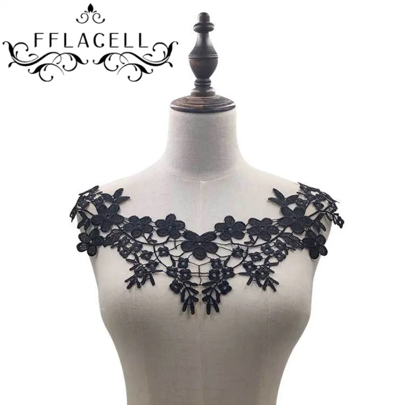 FFLACELL изысканный цветок кружевной воротник вышитая отделка декольте аппликация