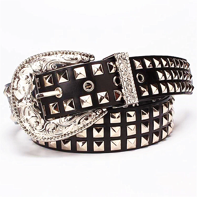

2018 Fashion women belt rivet punk lady rivet belt punk style buckle full rivets Gift for women Accessories