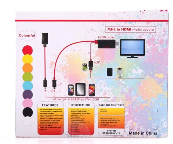 Универсальный Micro USB Mhl для HDMI Кабель HDTV Адаптер Для Samsung S2 S3 S4 S5 HTC LG SONY huawei mi 2 1080 P |