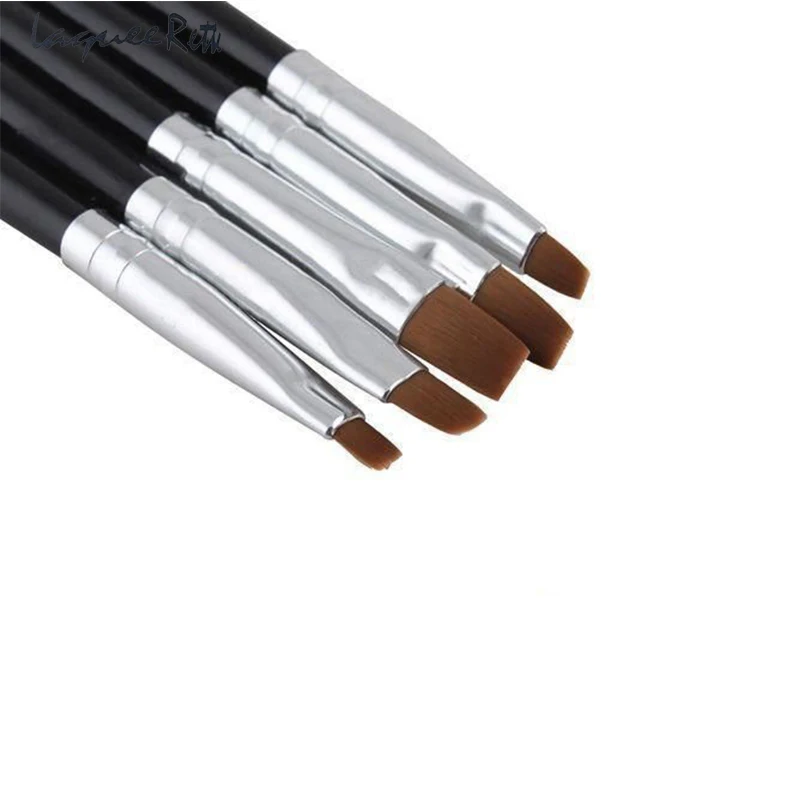 

5 Sizes Brand Brush Flat Painting Drawing Pen Nail Art Brushes French Acrylic Nail Brush Kit Set UV Gel Brushes Nail Art Tool