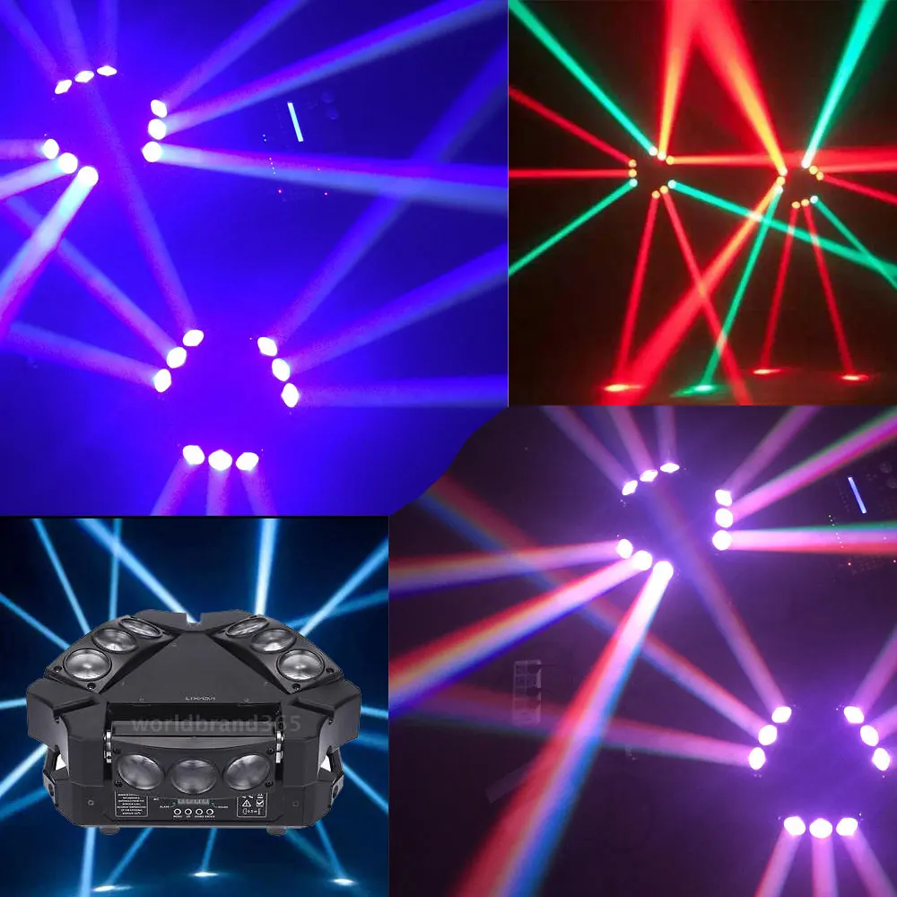 9 светодиодов RGBW DMX512 Звуковое управление Автоматическое вращение 16/48 каналов